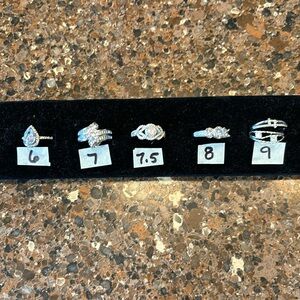 Lot of sterling silver rings. Misc.  sizes - Most only worn once or never worn.